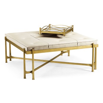 Églomisé and Gilded Iron Cocktail Ottoman