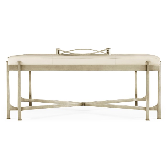 Églomisé and Silver Iron Cocktail Ottoman