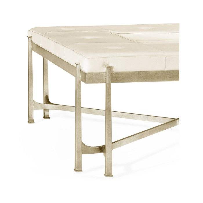 Églomisé and Silver Iron Cocktail Ottoman