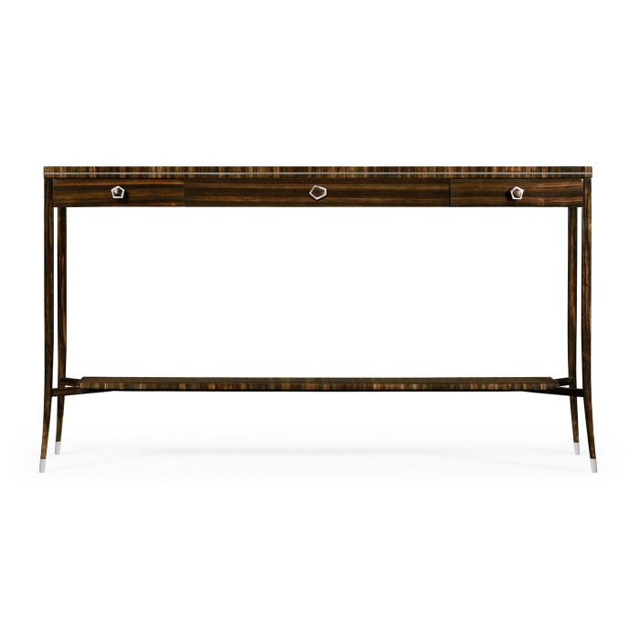 Macassar Ebony Console Table with White Brass Detail