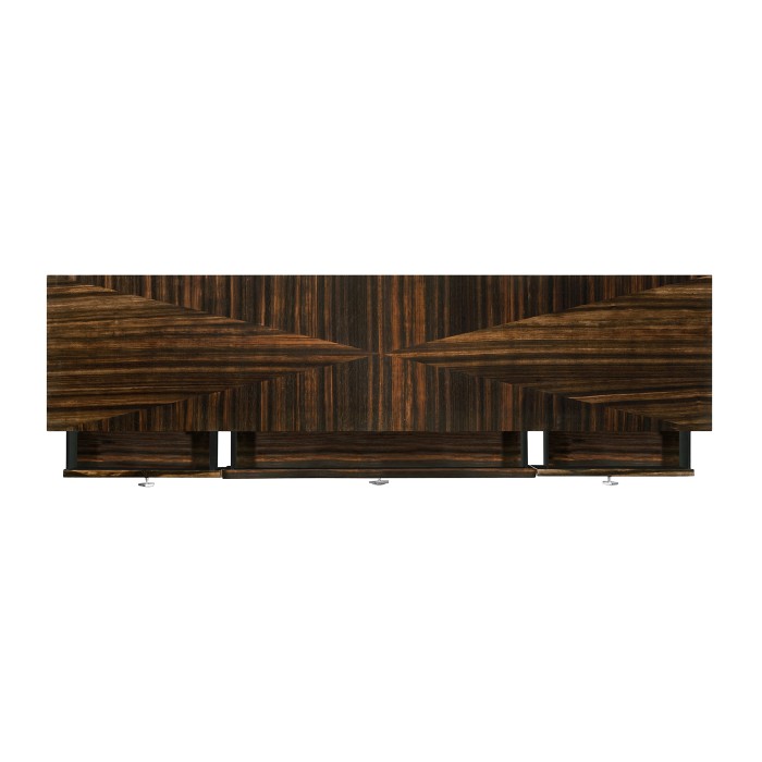Macassar Ebony Console Table with White Brass Detail