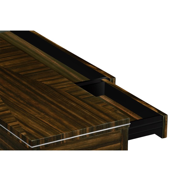 Macassar Ebony Console Table with White Brass Detail