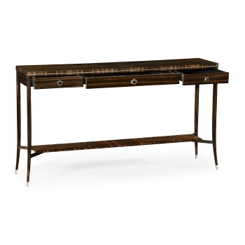 Macassar Ebony Console Table with White Brass Detail