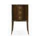Macassar Ebony Bedside Chest with White Brass Detail