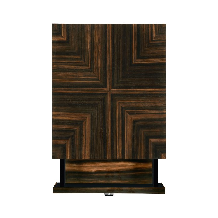 Macassar Ebony Bedside Chest with White Brass Detail