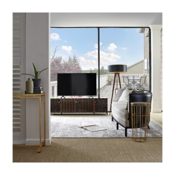 Macassar Ebony TV Cabinet with White Brass Detail