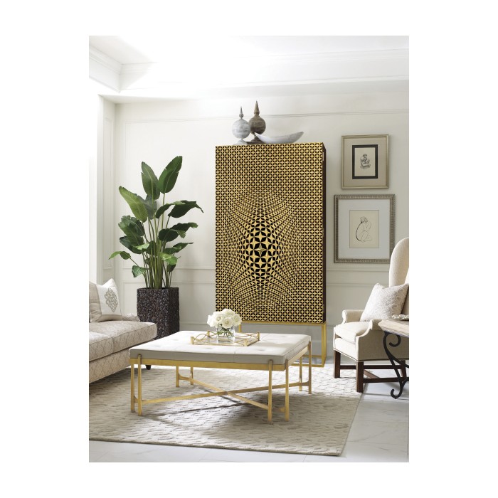 Limed Wood Square Side Table with Wrought Iron Base