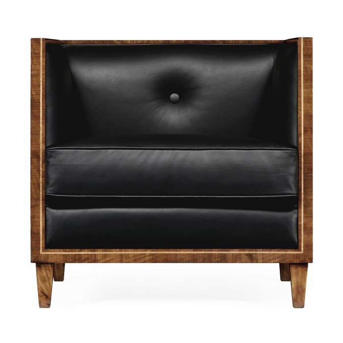 Club Chair with Woven Inlay Design