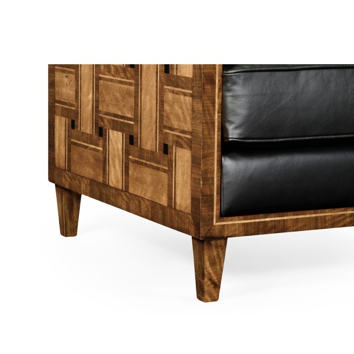 Club Chair with Woven Inlay Design