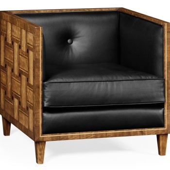 Club Chair with Woven Inlay Design