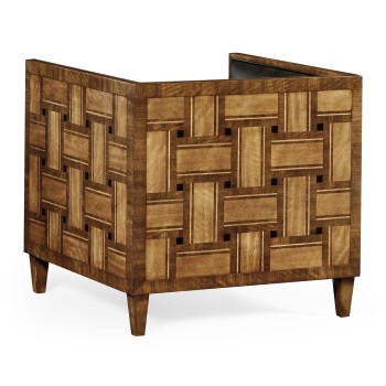 Club Chair with Woven Inlay Design