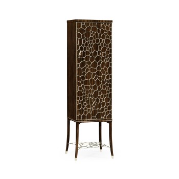 Macassar Ebony Drink Cabinet with White Brass Inlay