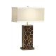 Macassar Ebony Table Lamp with White Brass Inlay