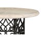 Limed Wood Dining Table with Wrought Iron Base 72