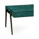 Teal Faux Shagreen and Bronze Legged Coffee Table