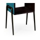 Teal Faux Shagreen and Bronze Legged Étagère