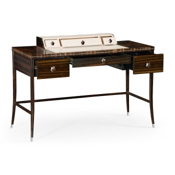 Macassar Ebony Dressing Table with White Brass Detail