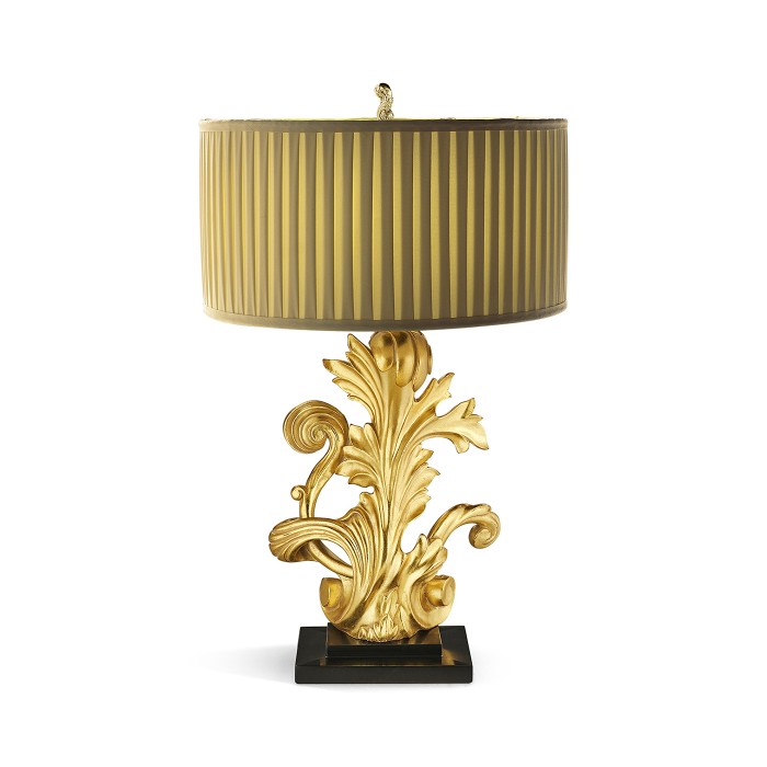 Gold-leaf gilded carved table lamp