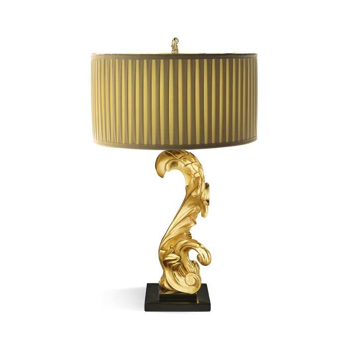Gold-leaf gilded carved table lamp