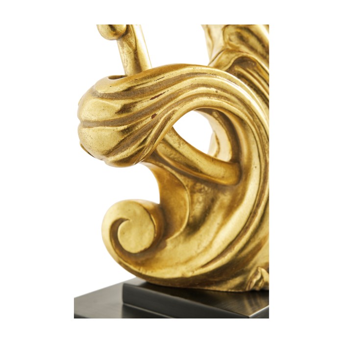 Gold-leaf gilded carved table lamp