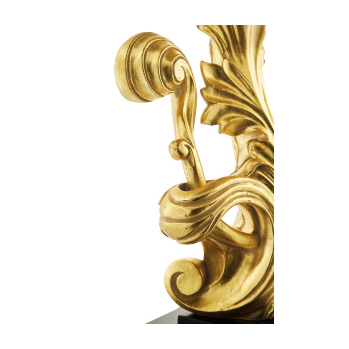 Gold-leaf gilded carved table lamp