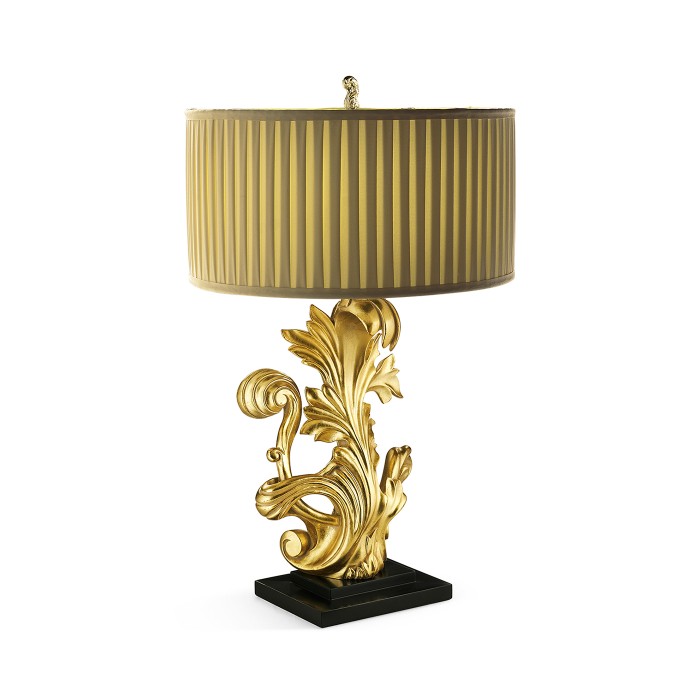 Gold-leaf gilded carved table lamp