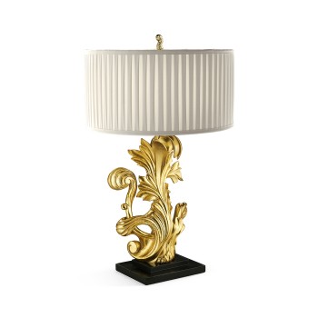 Gold-leaf gilded carved table lamp