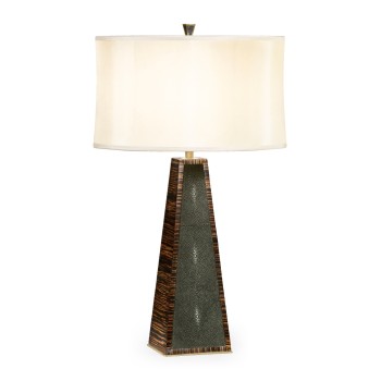 Art Deco Macassar Ebony & Anthracite Shagreen Table Lamp