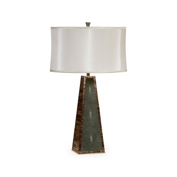 Art Deco Macassar Ebony & Anthracite Shagreen Table Lamp