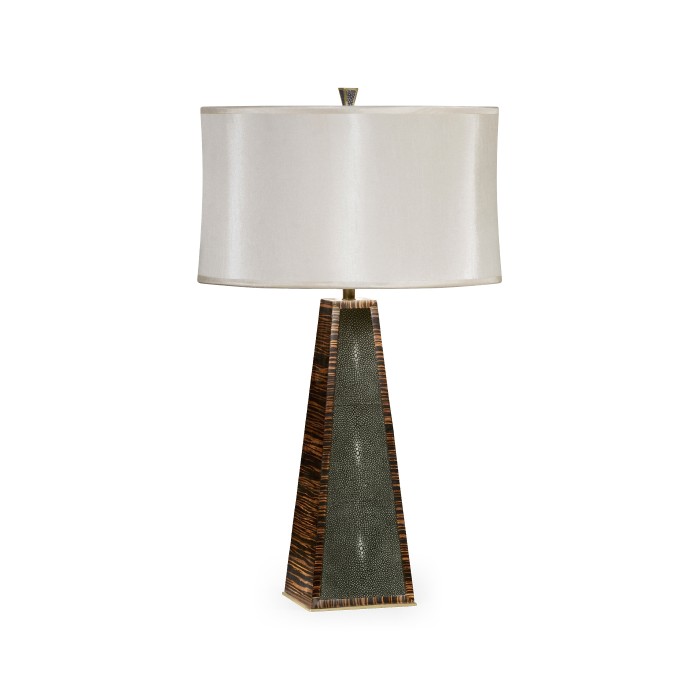 Art Deco Macassar Ebony & Anthracite Shagreen Table Lamp
