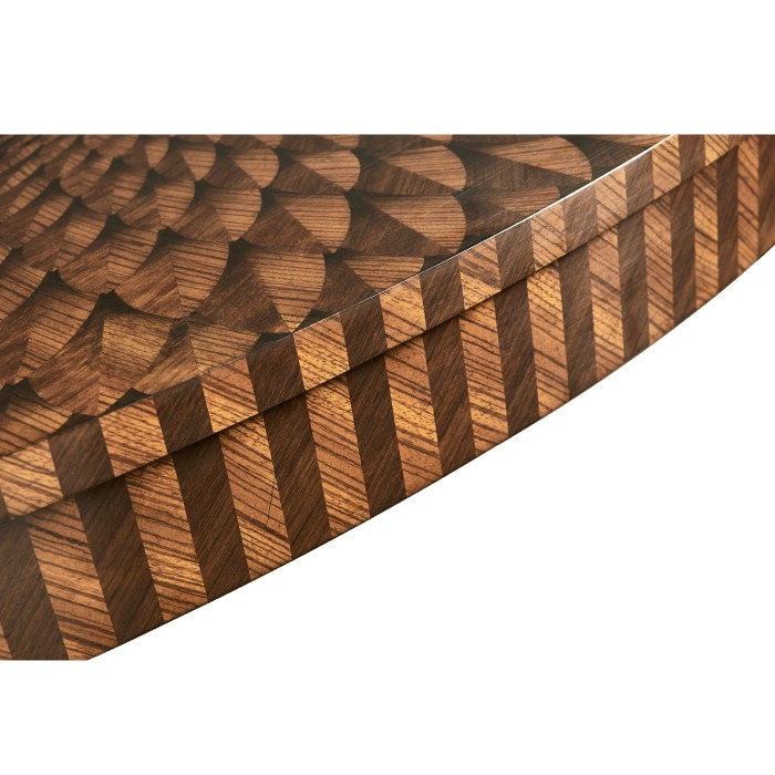 Feather Inlay Hand Carved Console Table