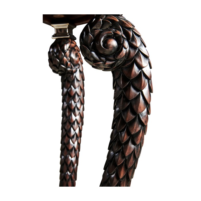 Feather Inlay Hand Carved Console Table