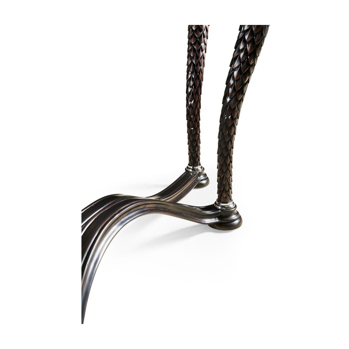 Feather Inlay Hand Carved Console Table