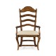 Casual Rustic Walnut Dining Arm Chair