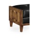 Cosmo Footstool, Upholstered in Black Leather