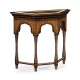 Rustic walnut console with bones inlay