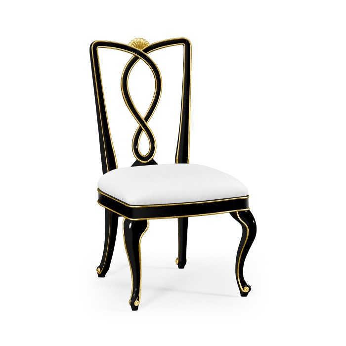 Black painted dining sidechair - COM