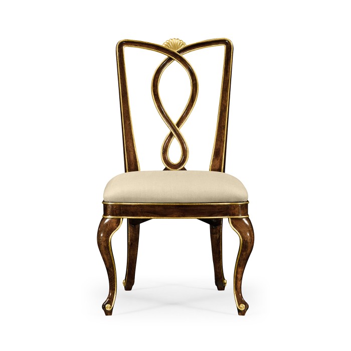 Antique mahogany brown dining side chair
