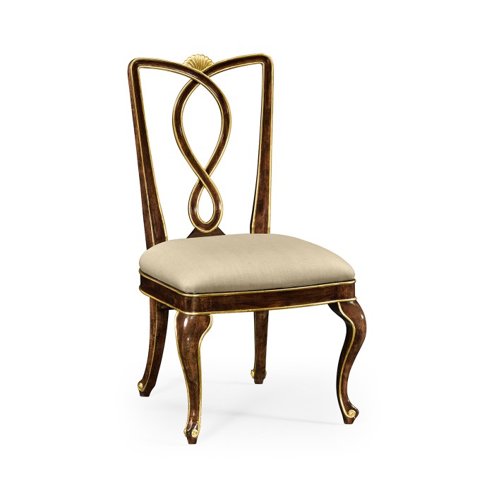Antique mahogany brown dining side chair