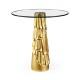 Gilded antique gold leaf round drink table