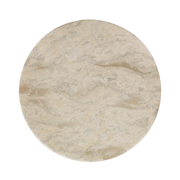 Wrought Iron Round Table with Light Marble Top