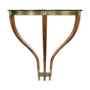 Hyedua wood demilune wall bracket console