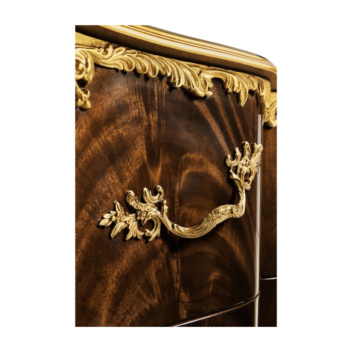 Mahogany chest of drawer with gilded