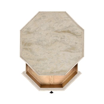 Octagon Limed Acacia End Table