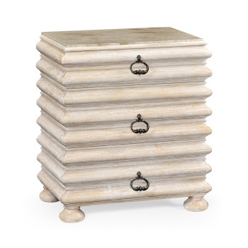 Rectangular Limed Acacia Chest of Drawers