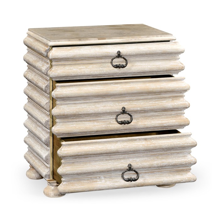 Rectangular Limed Acacia Chest of Drawers