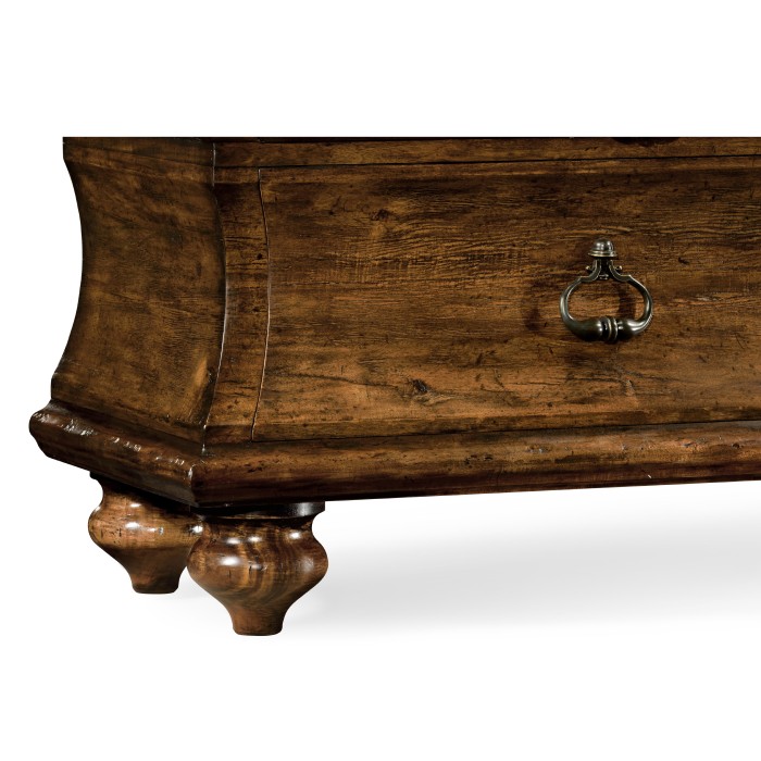 Large Rectangular Rustic Walnut Chest of Drawers