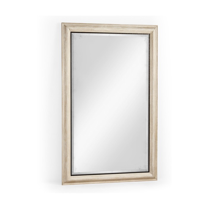 Rectangular Limed Acacia Antique Mirror