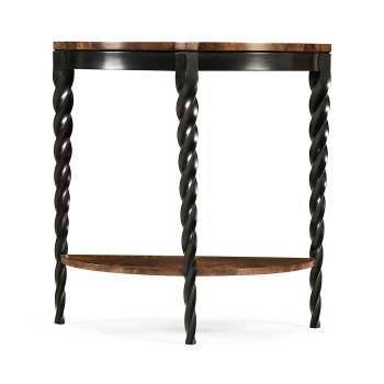 Black Barleytwist Demilune Console Table