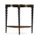Black Barleytwist Demilune Console Table